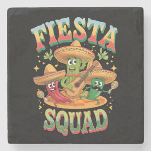 Dessous-de-verre En Pierre Fiesta Squad Funny Cinco De Mayo Parti Mexicain