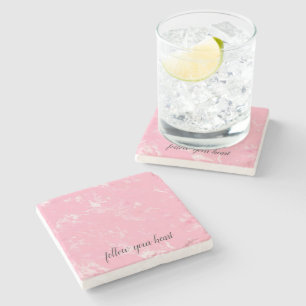 Dessous-de-verre En Pierre Fille Marbre blanc rose