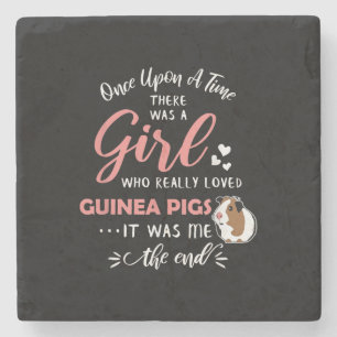 Dessous-de-verre En Pierre Fille qui aime Guinée Cochons drôle Guinée Cochon