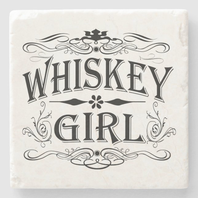 Dessous-de-verre En Pierre Fille rustique de whiskey (Devant)