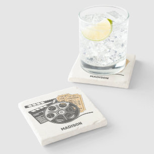 Dessous-de-verre En Pierre Film de nom personnalisé