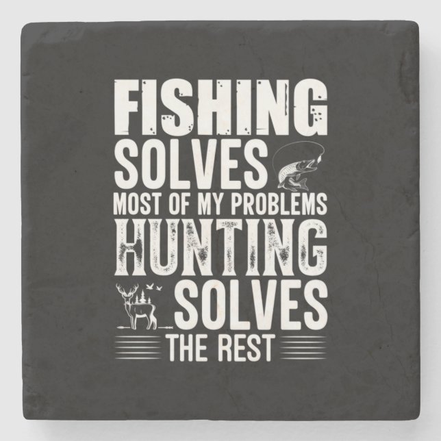 Dessous-de-verre En Pierre Fisher Fishing Solves Most Of My Problems (Devant)