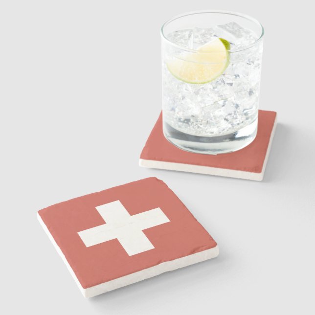 Dessous-de-verre En Pierre Flag of Switzerland - Suisse - Suisse - Svizzera (Côté)