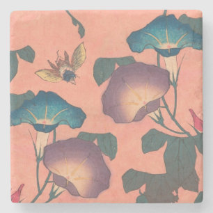Dessous-de-verre En Pierre Fleur d'abeille rose Art classique Hokusai