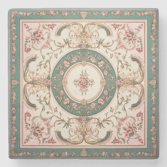 Dessous-de-verre En Pierre Fleur de tapis persan (Devant)