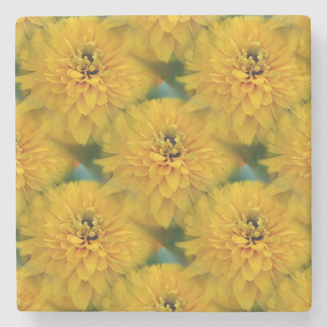 Dessous-de-verre En Pierre Fleur Jaune Fleur Nature Motif (Devant)