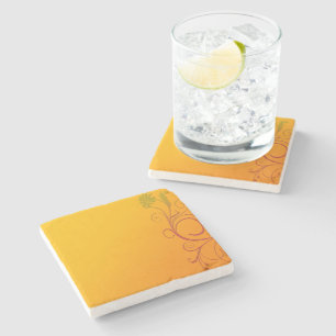 Dessous-de-verre En Pierre Fleur orange