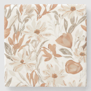 Dessous-de-verre En Pierre Fleur sauvage en terre cuite Boho Rustique Boho Ac