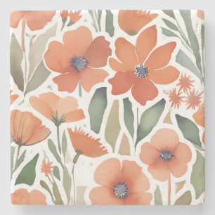 Dessous-de-verre En Pierre Fleur sauvage en terre cuite Boho Rustique Boho Ac