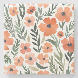 Dessous-de-verre En Pierre Fleur sauvage en terre cuite Boho Rustique Boho Ac