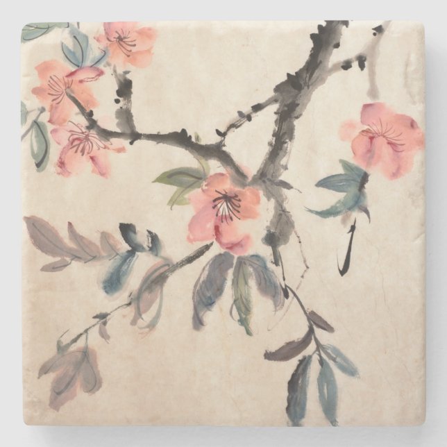 Dessous-de-verre En Pierre Fleurs (Devant)