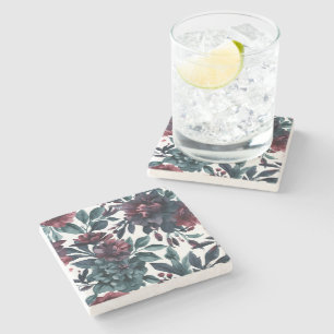 Dessous-de-verre En Pierre Fleurs Botaniques Aquarelles Maussades Florales