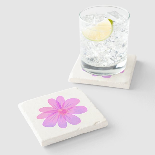Dessous-de-verre En Pierre Fleurs d'eau (Côté)