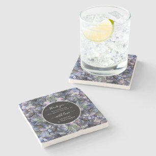 Dessous-de-verre En Pierre Fleurs noires lunatique Mariage chic de remercieme