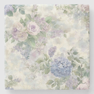 Dessous-de-verre En Pierre Fleurs roses violettes romantiques