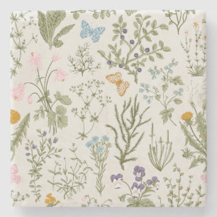 Dessous-de-verre En Pierre Fleurs sauvages floraux d'été