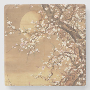 Dessous-de-verre En Pierre Fleurs vintages de prunes japonaises au clair de l