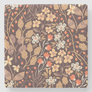 Dessous-de-verre En Pierre Flora d'automne : Vintage Motif sans couture