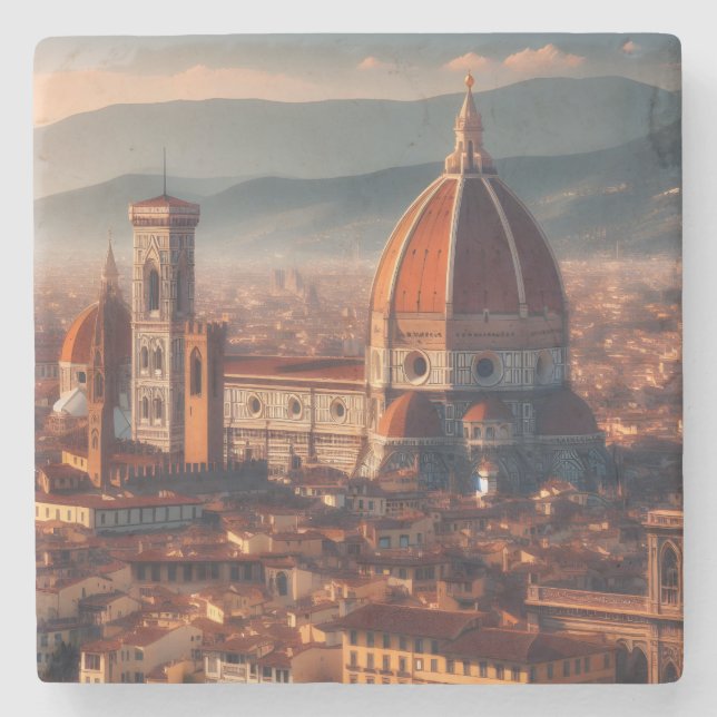 Dessous-de-verre En Pierre Florence Duomo Père Noël Maria del Fiore Italie Vo (Devant)