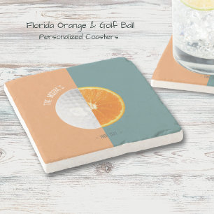Dessous-de-verre En Pierre Florida Orange Golf Ball