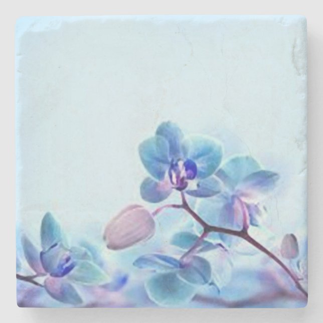 Dessous-de-verre En Pierre Flower blue coaster (Devant)