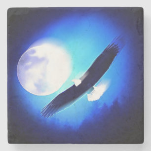Dessous-de-verre En Pierre Flying Eagle & Moon