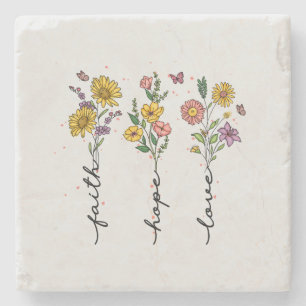 Dessous-de-verre En Pierre Foi-Espoir-Amour