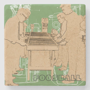 Dessous-de-verre En Pierre FOOSBALL vintage FUZBOLL PHOTO ART TABLEAU DE FOOT