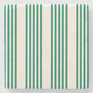 Dessous-de-verre En Pierre Forêt vert et beige cinq bandes motif