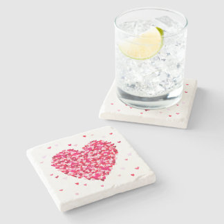 Dessous-de-verre En Pierre Forme de coeur Valentines Jour Amour Cadeau