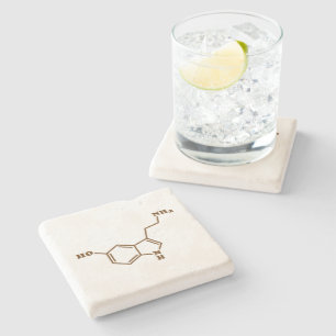 Dessous-de-verre En Pierre Formule chimique moléculaire de sérotonine