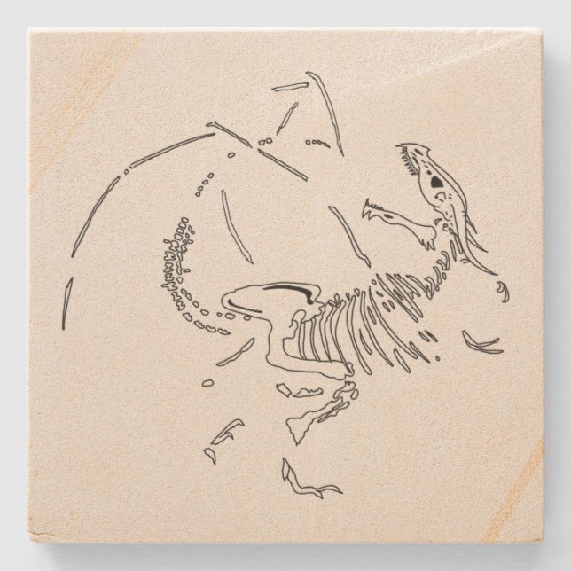 Dessous-de-verre En Pierre Fossiles dragons (Devant)