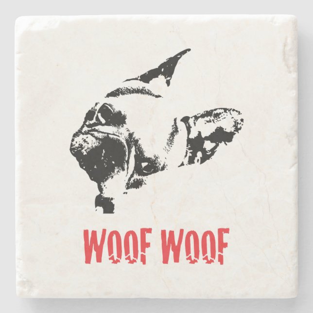 Dessous-de-verre En Pierre  Frenchie (Devant)