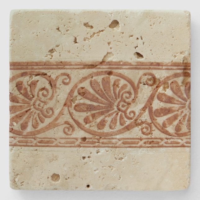 Dessous-de-verre En Pierre Frontière Brown méditerranéenne ornementale (Devant)