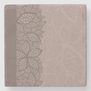 Dessous-de-verre En Pierre Frontière et arrière - plan de motif de feuille
