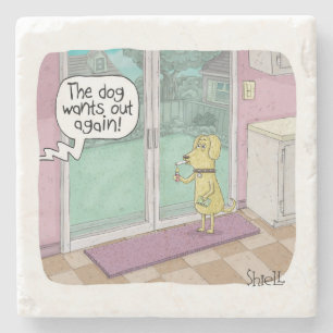 Dessous-de-verre En Pierre Fumer le chien. Drôle cadeau pour amoureux des chi