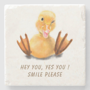 Dessous-de-verre En Pierre Funny Duck Dessous de verre en pierre - Texte pers