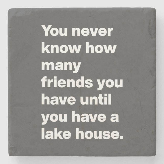 Dessous-de-verre En Pierre Funny Lake House Friends Citation Typographie noir (Devant)