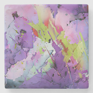 Dessous-de-verre En Pierre "Fusion des teintes" Art Abstrait contemporain