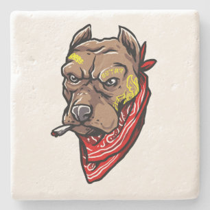 Dessous-de-verre En Pierre Gangster Dog Tattoos Dessous de verre en pierre