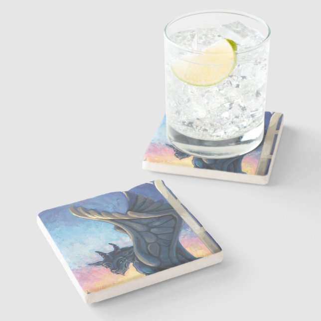 Dessous-de-verre En Pierre Gargoyle Guardian (Côté)