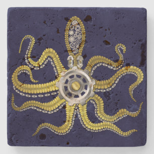 Dessous-de-verre En Pierre Gears Steampunk Octopus Kraken
