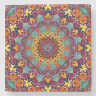 Dessous-de-verre En Pierre Geometric Mandala Purple Blue Design-64351