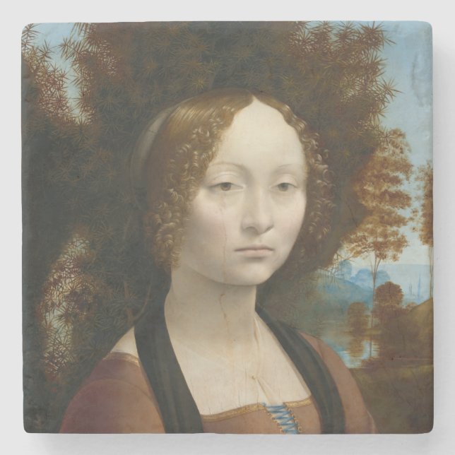 Dessous-de-verre En Pierre Ginevra de Benci par Léonard de Vinci (Devant)