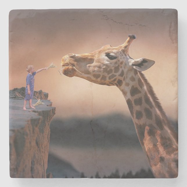 Dessous-de-verre En Pierre Giraffe (Devant)