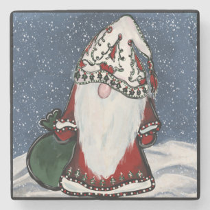 DESSOUS-DE-VERRE EN PIERRE GNOME DE NOËL
