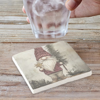 Dessous-de-verre En Pierre Gnome de Noël pour les Fêtes
