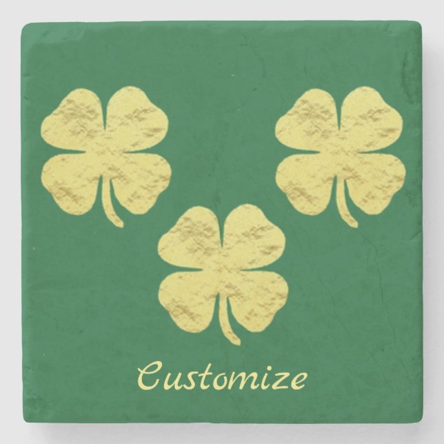 Dessous-de-verre En Pierre Golden Shamrocks Thunder_Cove (Devant)