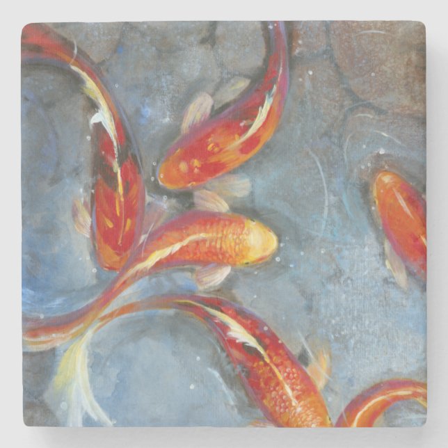Dessous-de-verre En Pierre Gracieux Koi II (Devant)