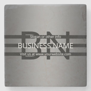 Dessous-de-verre En Pierre Gradient gris moderne et bandes noires horizontale